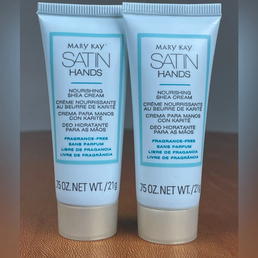 Mary Kay Lot of 2 Satin Hands NOURISHING SHEA CREAM Fragrance Free 0.75 oz.